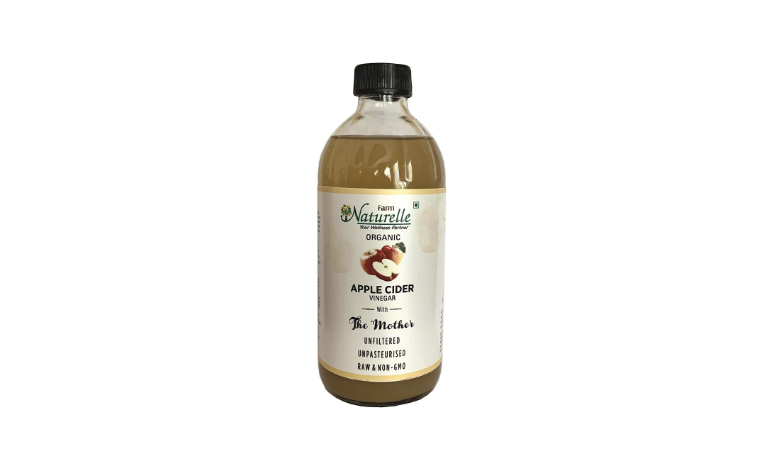 Farm Naturelle Apple Cider Vinegar with the mother   Glass Bottle  500 millilitre